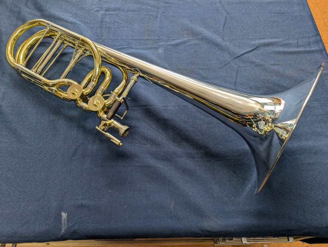 Sterling Silver Bass Trombone Repair and Mount